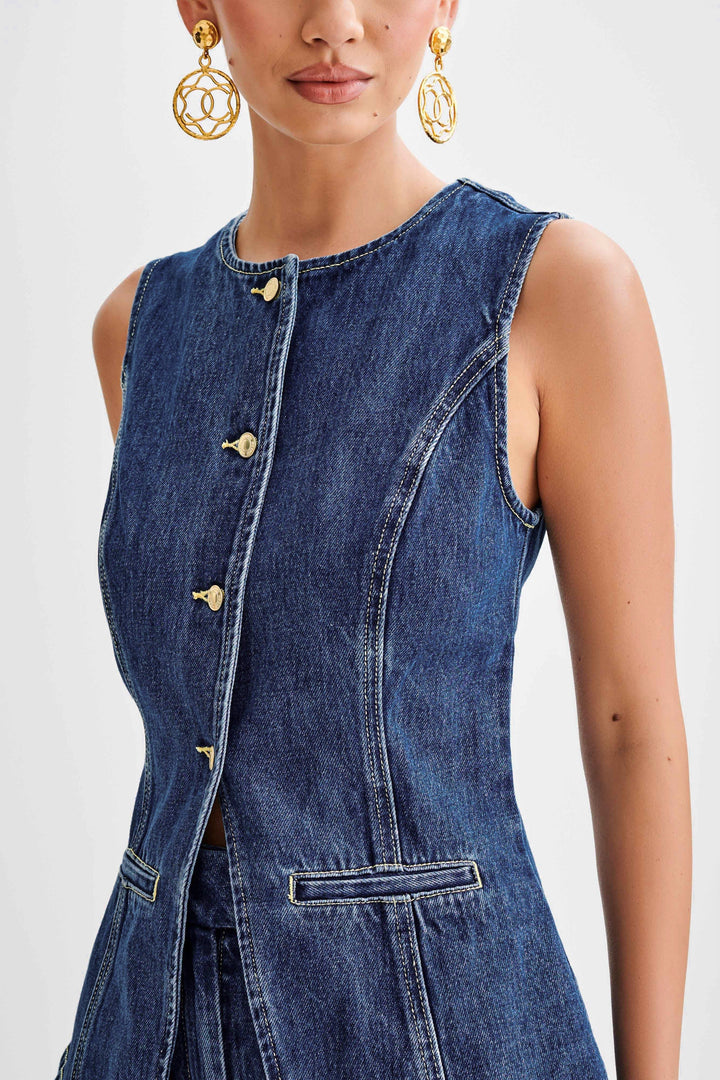 Serena™ | Trendy Denim Button Set